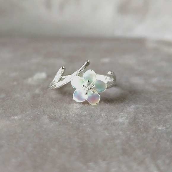 💎NEW💎S925 CHERRY BLOSSOM PEARL RING - Picture 2 of 13